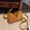 Bolso Retro de Gamuza con Estampado de Leopardo Otoño Invierno Nuevo de Moda de Nicho Bolso de Hombro Único Bolso Cruzado Versátil de Gran Capacidad