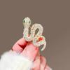 Broche Cobra de Olhos Verdes com Design Nichado, Acessórios de Vestuário Femininos e de Alta Qualidade, Broche Corsage, Novo Estilo 2024