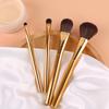 Zhuoerya Herramientas de Belleza Brocha para Polvos Sueltos Corrector Sombra de Ojos Bolsa de Maquillaje Mango Set de 4 Brochas de Maquillaje para Fijar el Maquillaje