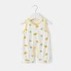 Traje de Bebé sin Mangas Verano Ultra-delgado Malla de Fibra de Bambú y Algodón Chaleco Transpirable Pijama para Aire Acondicionado Ropa para Trepar en Casa