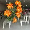 Floristería de Simulación de Boda Naranja Material de Flores Naranja Naranja Tema Arreglo de Lugar de Boda Hotel Arreglo de Flores de Plástico