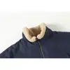 Nandchn Marca Trendy Americana Chico Rudo Chaqueta de Trabajo Retro para Hombre Holgada de Lana de Cordero Cuello Alto Chaqueta de Algodón My40044