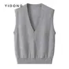 Chaleco de cachemira con tejido liso de 7 agujas, reversible, hilo con lentejuelas brillantes para mujer, jersey de cuello en V con hilo de lentejuelas, suéter de punto en capas