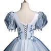 Novo Vestido de Noite Azul Francês para Exame de Arte Vocal Feminina Performance em Estilo Estrangeiro Vestido Pomposo Vestido Super Fada para Banquete e Apresentação