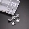 Gema Blanca Cuadrada de 1x1 mm a 12x12 mm Corte Princesa Circonita Piedra Suelta para Pendientes, Anillos y Monturas de Anillo