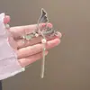 Nuevo pasador BB estilo chino con pedrería brillante y borlas, pinza para el cabello de cristal de alta gama para mujer, elegante pinza de pico de pato