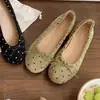 Elegantes Zapatos Planos de Ballet con Puntos Redondos para Mujer, Otoño 2026 Nuevos Zapatos sin Cordones de Suela Suave con Lazo Poco Profundo