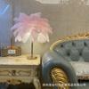 Lámpara de Mesa de Plumas, Lámpara Decorativa Festiva, Lámpara de Atmósfera Cálida para el Hogar, Lámpara Táctil, Lámpara de Luz Cálida de Lujo Ligero para Dormitorio, Mesita de Noche, Sala de Estar