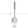 304 Utensílios de Cozinha de Hotel Aço Inoxidável Colher de Fritar com Cabo de Aço Escovado Conjunto de Duas Peças Colher de Cozinhar Espátula Aço Inoxidável 304