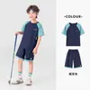 Conjunto de Verano para Niños de Duoduo: Conjunto de Dos Piezas Casual Deportivo de Manga Raglán para Niños, Transpirable y Absorbente de Sudor