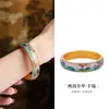 Pulseira de Prata Pura 999 Estilo Antigo Filigrana Esmaltada Oca Peixe Koi Lótus, Novo Estilo Chinês com Toque de Luxo, Presente de Dia das Mães