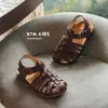 Zapatos para Niños Piel Genuina Suela Suave Sandalias de Bebé 2026 Verano Nuevo Estilo Sandalias Romanas Trenzadas Versátiles Estilo Coreano para Niñas