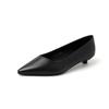 Zapatos de Trabajo de Moda para Viajar con Tacón de Gato de 2 cm, Boca Baja, Capa Única, Degradado Blanco Arroz, Delgados Oblicuos, Puntera Puntiaguda de Cuero, No Finos