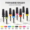 Cabezal de pulido de uñas de acero de tungsteno recubierto de negro, cabezal de lijado para eliminación de uñas cinco en uno con dientes cruzados, adecuado para ambas manos, broca universal para pulir uñas