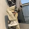 Jeans de Mezclilla Amarillos Viejos Retro Lavados para Hombre Estilo Americano High Street Pierna Recta Ligero Acampanado Pantalones Largos Rudo Guapo Ajuste Delgado Modernos Negros