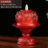 Lámpara de Loto, Lámpara Siempre Encendida, Vela Digital para el Hogar, Lámpara de Ofrenda para Bodhisattva, Lámpara de Buda, Lámpara de Altar de Cristal para Buda, Recargable