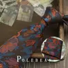Gravata Marrom Retrô Listrada com Flores Estilo Coreano Amarrada à Mão para Homens Britânica 8cm Formal Anfitrião Negócios Casamento Noivo