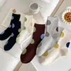 Novas Meias Femininas Estilo Japonês com Bolinhas para Outono e Inverno 2026, Meias de Algodão Absorventes de Suor e Respiráveis, Meias Longas Zhuzji Atacado