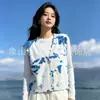 Suéter Cardigan Chaqueta Tejida Corta de Manga Larga Tie-Dye Hecho a Mano para Mujer Otoño/Invierno 2026 Yunnan Guizhou