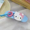 Pinza para el pelo de niña con botón de Gato KT de color contrastante Pinza de pico de pato grande Pinza para media coleta Accesorios para el pelo para mujer