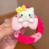 Sanrio colorido tejido otoño e invierno cuerda para el cabello para niños caricatura lindo diadema elástica duradera de alta elasticidad