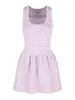 Vestido Camisola de Punto Morado Taro con Cuello en U para Mujer, Vestido de Verano sin Mangas Ajustado a la Cintura, Estilo Pura Pasión, Vestido Corto de Línea A Adelgazante