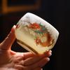 Regalo año del dragón taza maestra de porcelana de jade graso de oveja taza individual taza Jianzhan Longfeng Chengxiang Festival Reunión Anual regalo impresión de logotipo