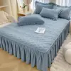 Saia de cama acolchoada Classe A, peça única, novo modelo 2025, adequada para todas as estações, capa de cama à prova de poeira, estilo saia de cama, lençol de cama espessado