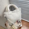 Bolso de Pana Street Style Gris Caqui Texturizado Bandolera Cruzada Bolso Sencillo Tipo Cubo