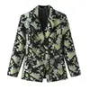Ins estilo europeo y americano transfronterizo 2026 nueva moda elegante ropa de trabajo para mujer jacquard botón metálico cosido a mano blazer