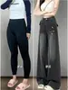 Jeans de pierna ancha bordados retro de estilo americano de moda para mujer, colección otoño/invierno 2026, de cintura alta, corte holgado, con un diseño fluido de pierna recta