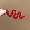 Horquilla de serpiente roja de diamante rojo para año nuevo, horquilla de serpiente roja, clip lateral para este año de vida, horquilla rota de alto nivel que combina con todo, accesorios para el cabello