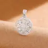 Collar de Cuerda con Brújula de Carácter de la Fortuna para Hombres y Mujeres, Chapado en Plata Hueco Moda Nuevo Estilo Chino Tendencia Nacional Brújula de Ocho Tesoros Colgante con Diseño Tradicional