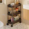 Estante de Almacenamiento para Huecos de Cocina de Pie Multicapa Ultradelgado para Refrigerador Uso Doméstico con Ruedas Estante de Almacenamiento para Artículos Varios de Baño Carrito Pequeño