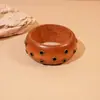 Pulsera Cerrada de Madera Estrella Retro Lujo Ligero Moda de Gama Alta Exquisito Anillo de Mano Personalidad Versátil Temperamento Joyería de Mano para Mujeres
