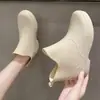 Botas de lluvia de moda transfronterizas Ropa exterior de estilo coreano para mujer Zapatos de goma impermeables versátiles Zapatos de agua antideslizantes para días de lluvia Zapatos impermeables cálidos para exteriores