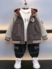 Chaqueta de Forro Polar para Niños 1023 Nuevo Estilo Otoño e Invierno 2026 Sudadera con Capucha de Piel Patchwork para Niños Ropa de Moda