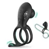 Anillo Jingle de Bloqueo Vibratorio para Hombres Doble Anillo Masajeador Vibratorio Anillo Retardante para Pene Productos Íntimos para Parejas Comercio Exterior Venta al por Mayor