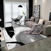 Alfombra grande moderna, sencilla, en blanco y negro para sala de estar, estilo italiano, minimalista, para el hogar, dormitorio, alfombra para el suelo, alfombrilla para los pies
