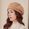 Boina de punto con lentejuelas de lana nueva para mujer, estilo coreano, combinable con todo, elegante gorro de pintor para otoño e invierno.