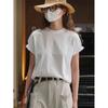 Lu Fu Verão Novo Estilo Coreano Simples e Fashion Camiseta Básica de Manga Curta Silhueta Solta Top Casual Slim para Mulheres