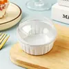 Caja Redonda de Papel de Aluminio para Pastel de 125ml para Hornear Tienda de Postres Transfronterizo Crema Horno Microondas Freidora de Aire Bol para Pudín