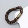Pulsera de Coco Elástica con Cuentas Estilo Retro Literario Casual para Hombres y Mujeres, Joyería Popular Versátil Europea y Americana de Venta Caliente