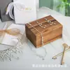 Caja de Regalo de Madera para Almacenamiento, Caja de Almacenamiento de Joyería de Mesa con Tapa, Caja de Madera Rectangular Retro para Colección de Joyería del Hogar