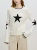 Design único, suéter de gola redonda para mulheres, nova coleção outono/inverno 2026, corte solto, efeito emagrecedor, blusa de tricô casual e versátil