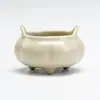 Pequeno Incensário de Cerâmica Cinza para Sala de Chá com Grama e Árvores Incensário Doméstico Novo Estilo Chinês Ornamento de Mesa de Chá Ferramentas de Cerimônia de Incenso Suporte para Incenso