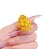 Anillo Exquisito de Flor de Peonía Chapado en Oro de Latón para Mujeres, Estilo Chino, Diseño Floral Tridimensional Rico y Lujoso, Anillo Ajustable con Alta Retención de Color