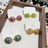 Pendientes Redondos de Ojo de Tigre Retro de Lujo Ligero para Mujer, Pendientes Maillard de Gama Alta para Otoño e Invierno