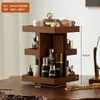 Caja de almacenamiento de cosméticos de escritorio de alta gama, organizador de lápiz labial y perfume, estante giratorio multicapa para cuidado de la piel