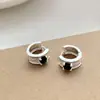 Novos Brincos Exquisitos Estilo Chinês com Padrão de Grama Tang para Mulheres, Argolas Geométricas Simples Versáteis, Brincos de Design de Nicho para o Instagram